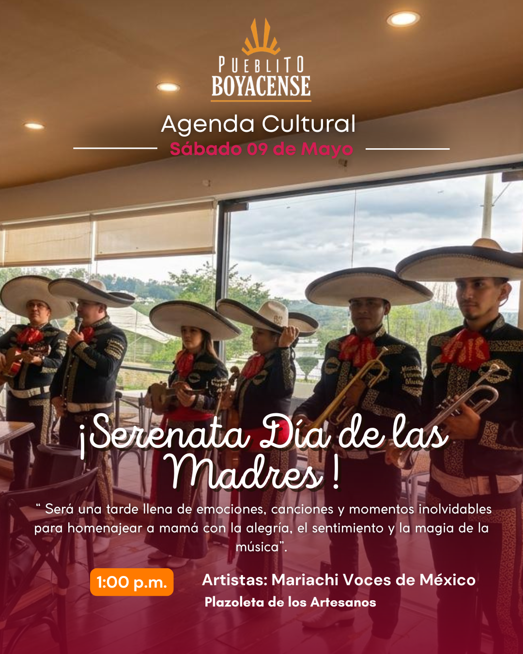 Música, tradición y cultura para celebrar a mamá en un fin de semana especial en Pueblito Boyacense.