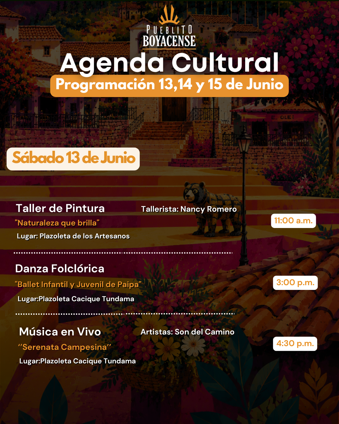 Agenda Cultural13, 14 y 15 de Junio 